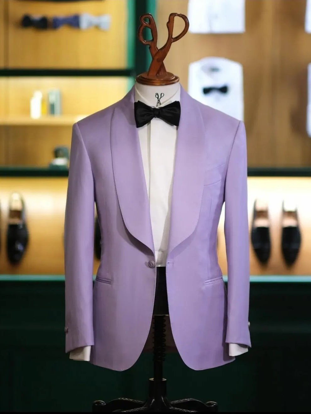 Purple Shawl Lapel Tuxedo Suit for Men – Classic One-Button Wedding & Prom Suit