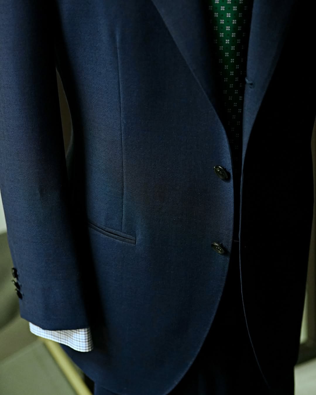 Navy Blue 2-Piece Notch Lapel Single Breasted Business Suit