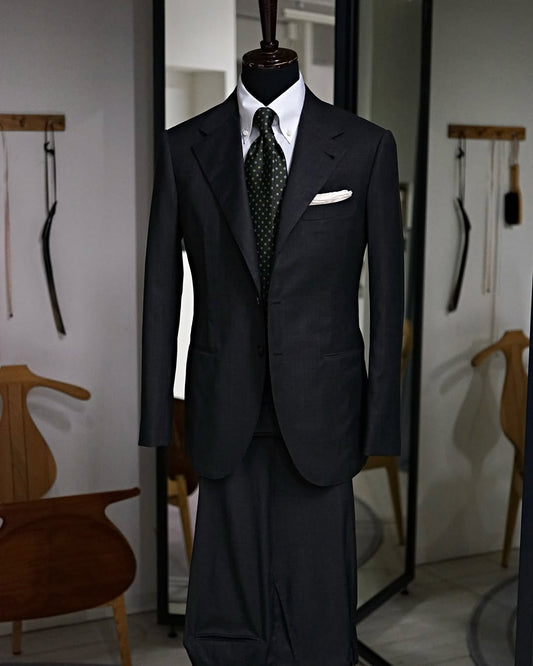 Black 2 Piece Notch Lapel Single Breasted Suit