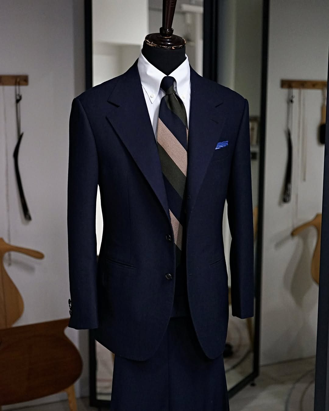 Navy Blue 2-piece Notch Lapel Single-breasted suit