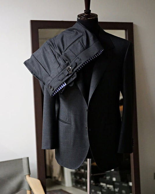 Black 2-Piece Notch Lapel Single Breasted Business Suit