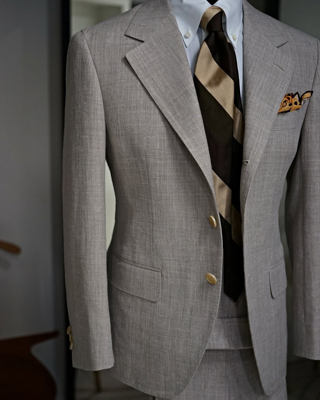 Grey 2-piece Notch Lapel Single-breasted suit