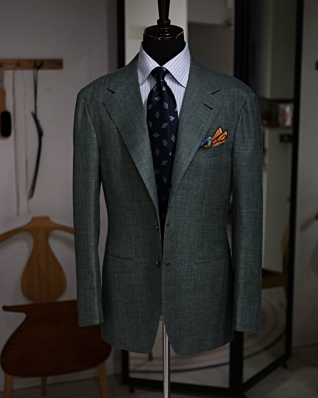 Green 2-Piece Notch Lapel Single Breasted Suit