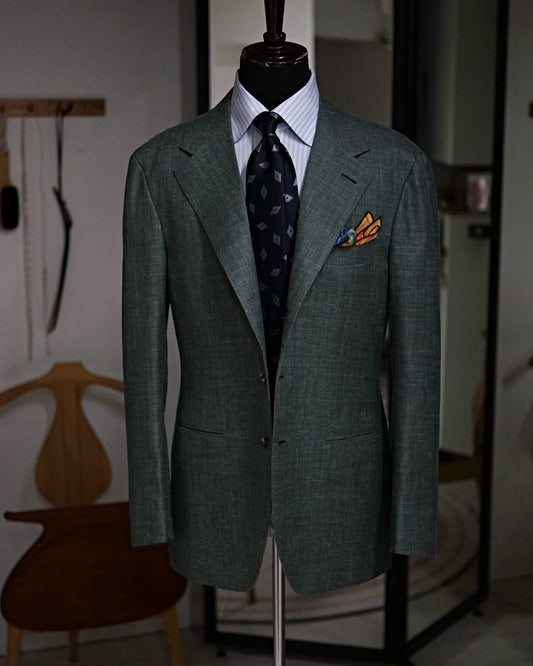 Green 2-Piece Notch Lapel Single Breasted Suit