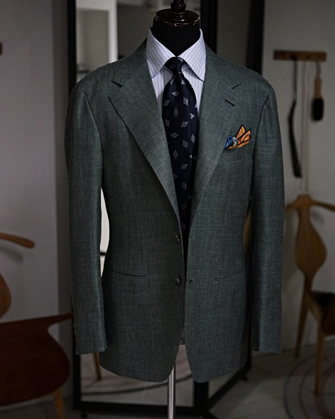 Green 2-Piece Notch Lapel Single Breasted Suit