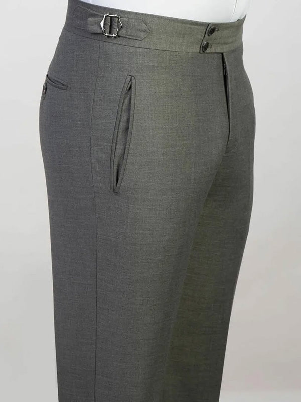 Grey 3-piece single-breasted Peak Lapel suit