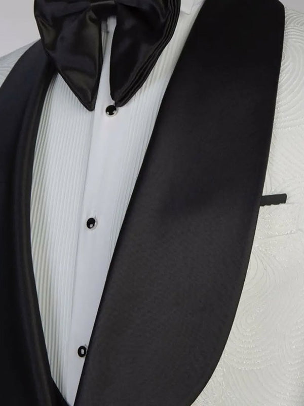White 2-piece 1-button Shawl Lapel suit