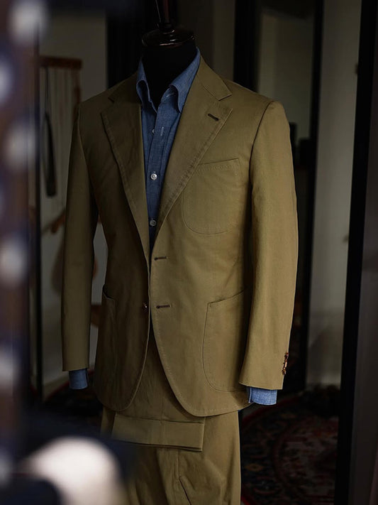 Dark green 2-piece single-breasted Notch Lapel suit