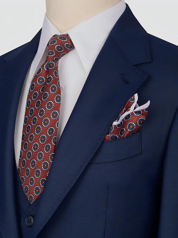 Blue 3-piece 1-button Notch Lapel suit