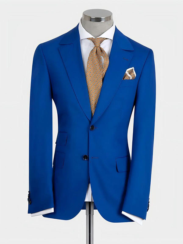 Blue 3-piece 2-button Notch Lapel suit