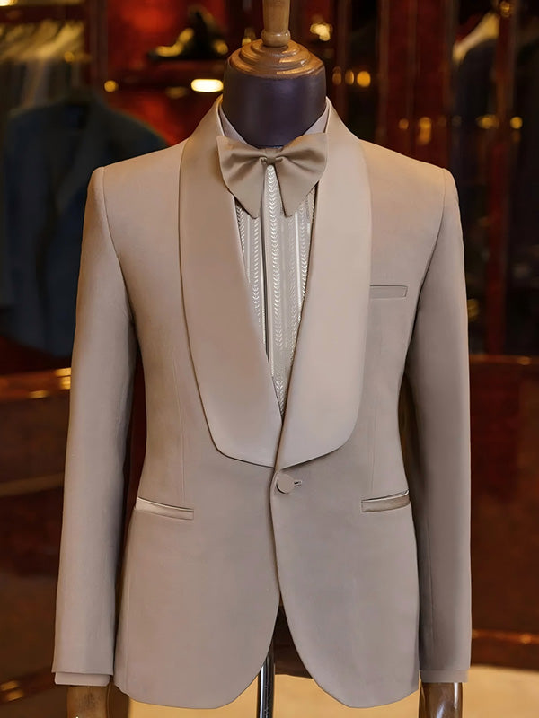 Brown 2 Piece Shawl Lapel 1 Button Suit