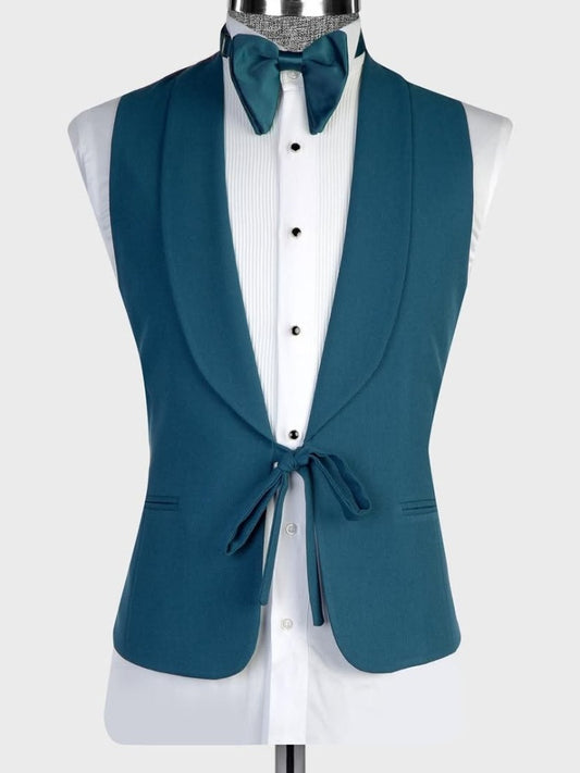 Green 3-piece 1-button Shawl Lapel suit