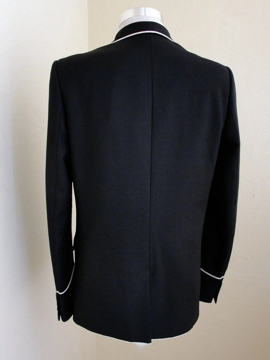 Black 2-piece 1-button Peak Lapel suit