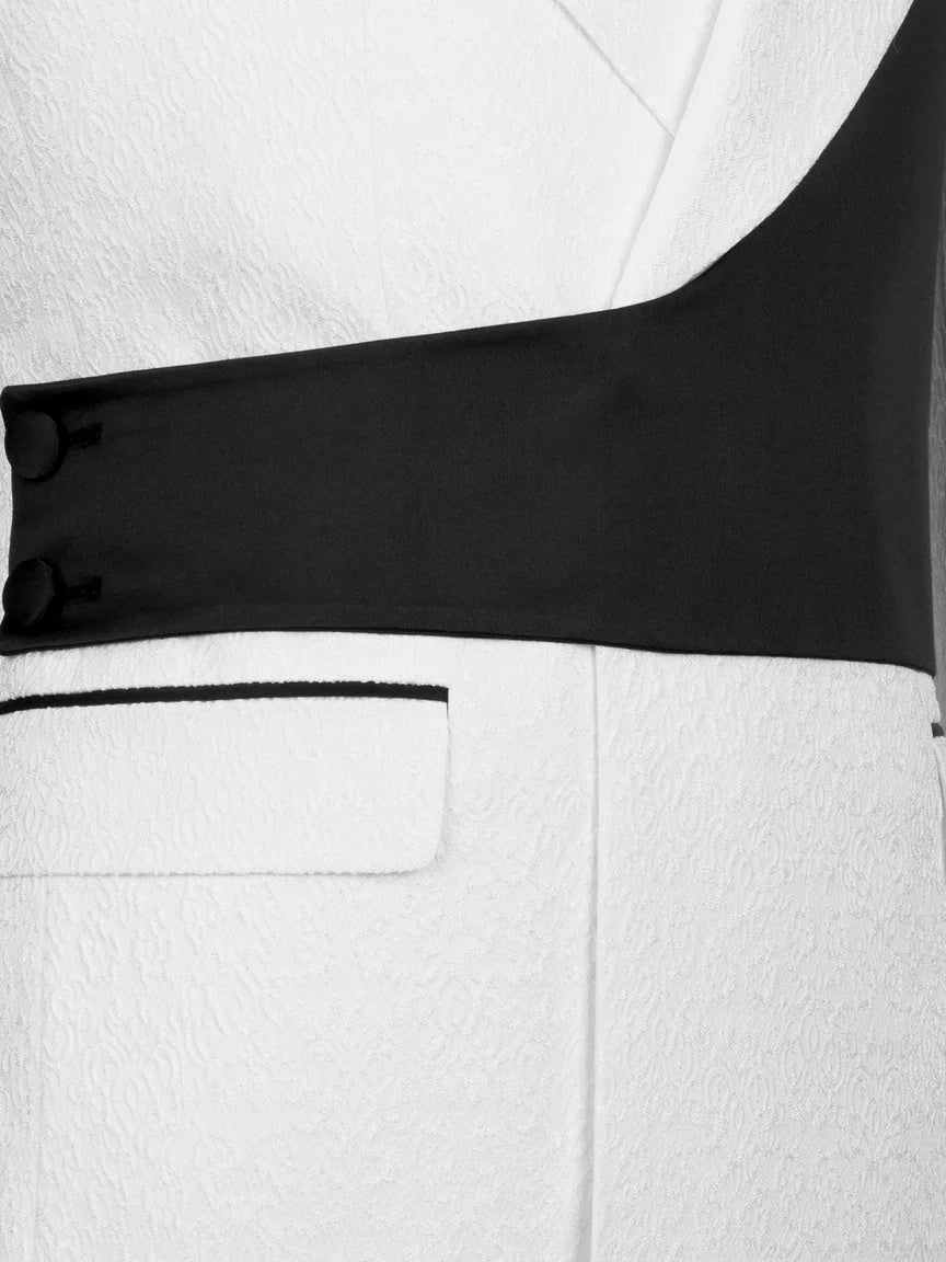 Chic Black and White Peak Lapel 2-Button 2-Piece Suit