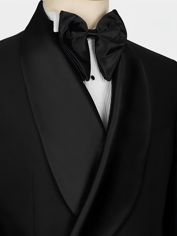 Black 2-piece 2-button Shawl Lapel suit