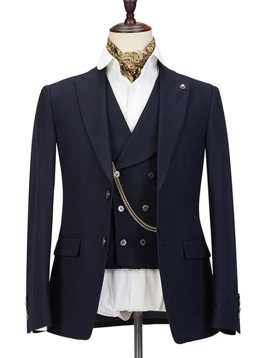 Men’s Navy 3-Piece Slim Fit Suit Set